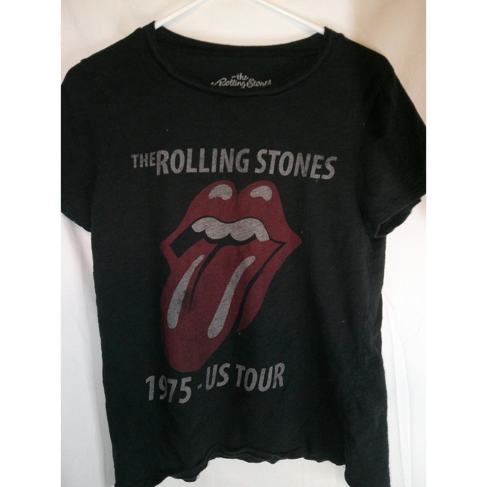 The Rolling Stones 1975 US Tour Graphic Burn Out T-Shirt Rock Band Tee L‎